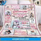 Gift For Granddaughter Penguin To My Granddaughter Fleece Blanket