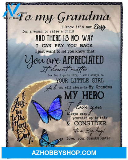 Gift For Grandma Blanket, My Grandma My Hero Fleece Blanket