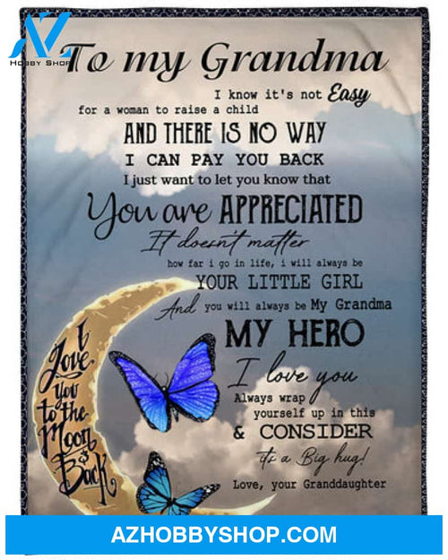 Gift For Grandma Blanket, My Grandma My Hero Fleece Blanket