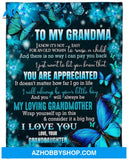 Gift For Grandma Blanket, To My Grandma My Loving Grandmother Butterfly Blanket Gift For Grandma