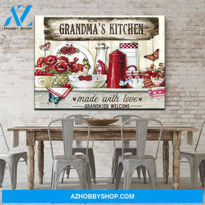 Gift for Grandma Grandma's Kitchen Made With Love Home Decor Horizontal Canvas