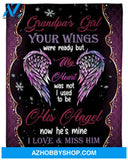 Gift For Grandpa Blanket, Grandpa's Girl I Used To Be His Angel Now He's Mine Blanket Gift For Family
