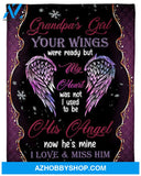 Gift For Grandpa Blanket, Grandpa's Girl I Used To Be His Angel Now He's Mine Blanket Gift For Family