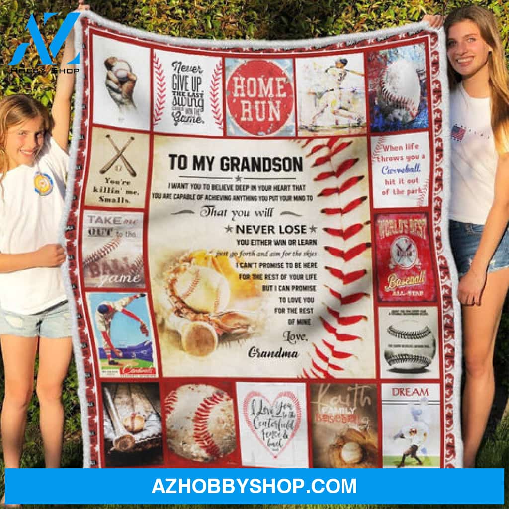 Gift For Grandson Blanker, To My Grandson Baseball