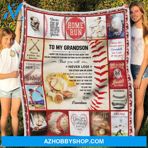 Gift For Grandson Blanker, To My Grandson Baseball