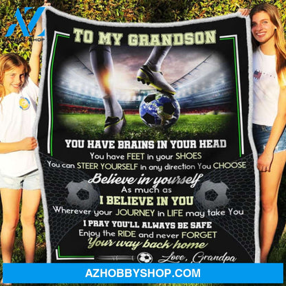 Gift For Grandson Blanket, o My Grandson I Pray You'll Always Be Safe