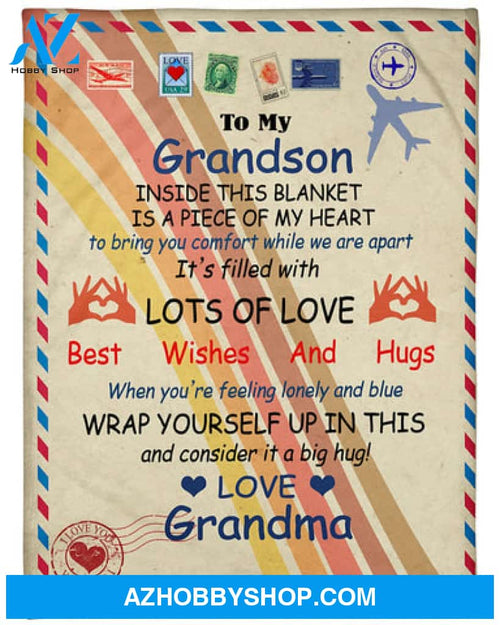 Gift For Grandson Blanket, To My Grandson Best Wishes And Hugs Fleece Blanket