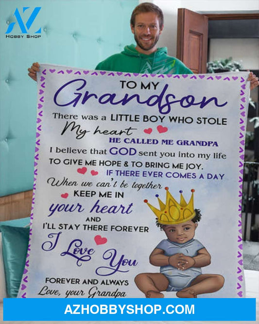 Gift For Grandson Blanket, To My Grandson Grandpa Fleece Blanket