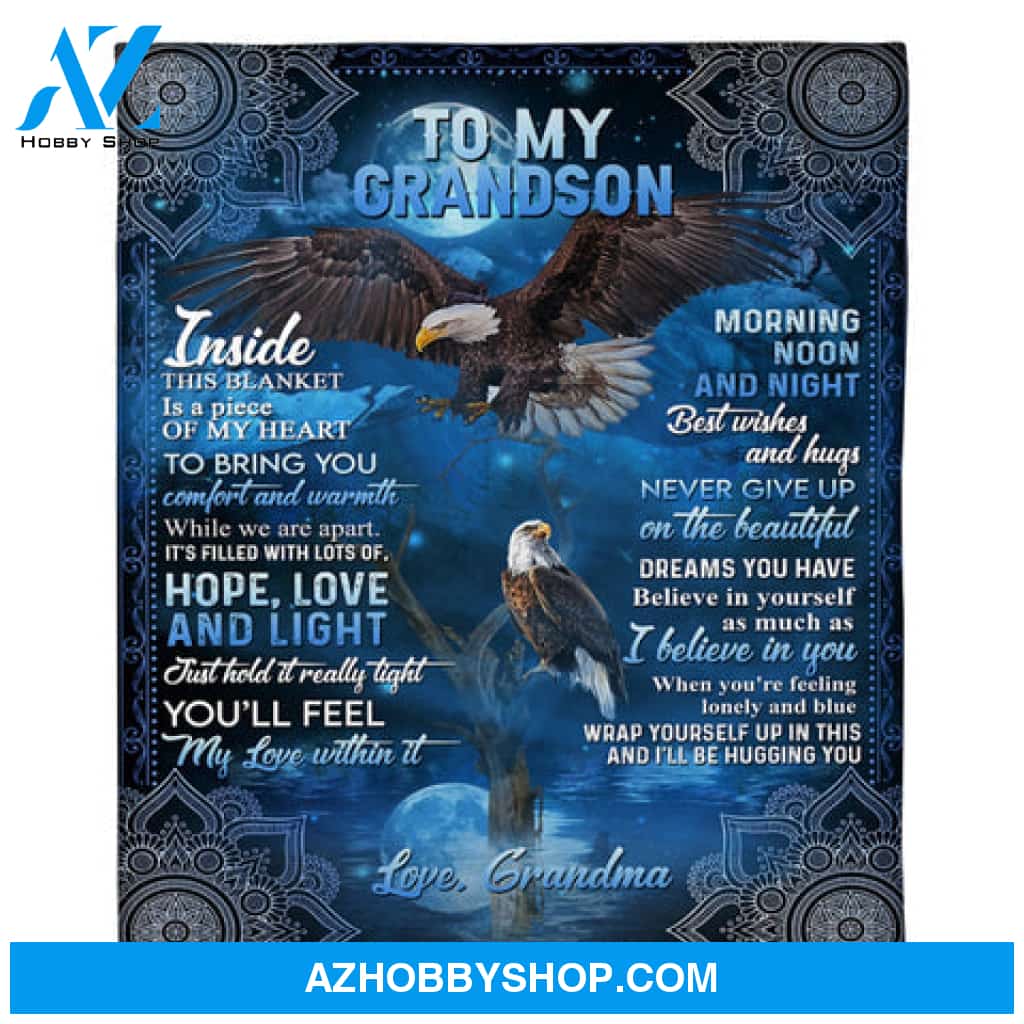 Gift For Grandson, Eagle To My Grandson I'll Be Hugging You - Love From Grandma