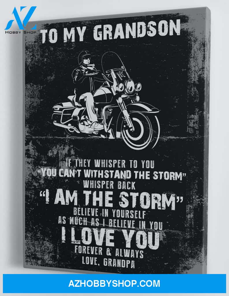 Gift For Grandson - From Grandpa - Framed Canvas GPS007