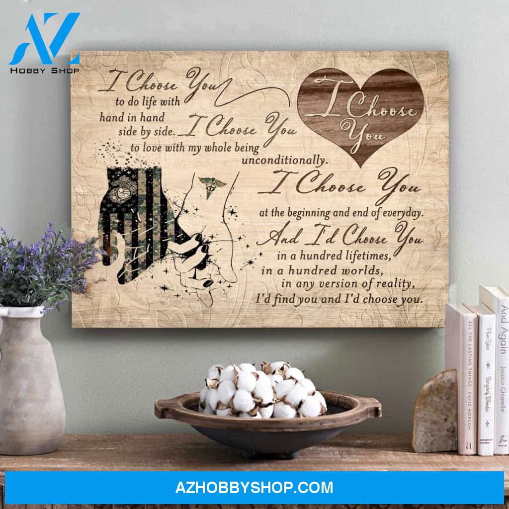 Gift For Her For Him Soldier Love Nurse Couple Canvas