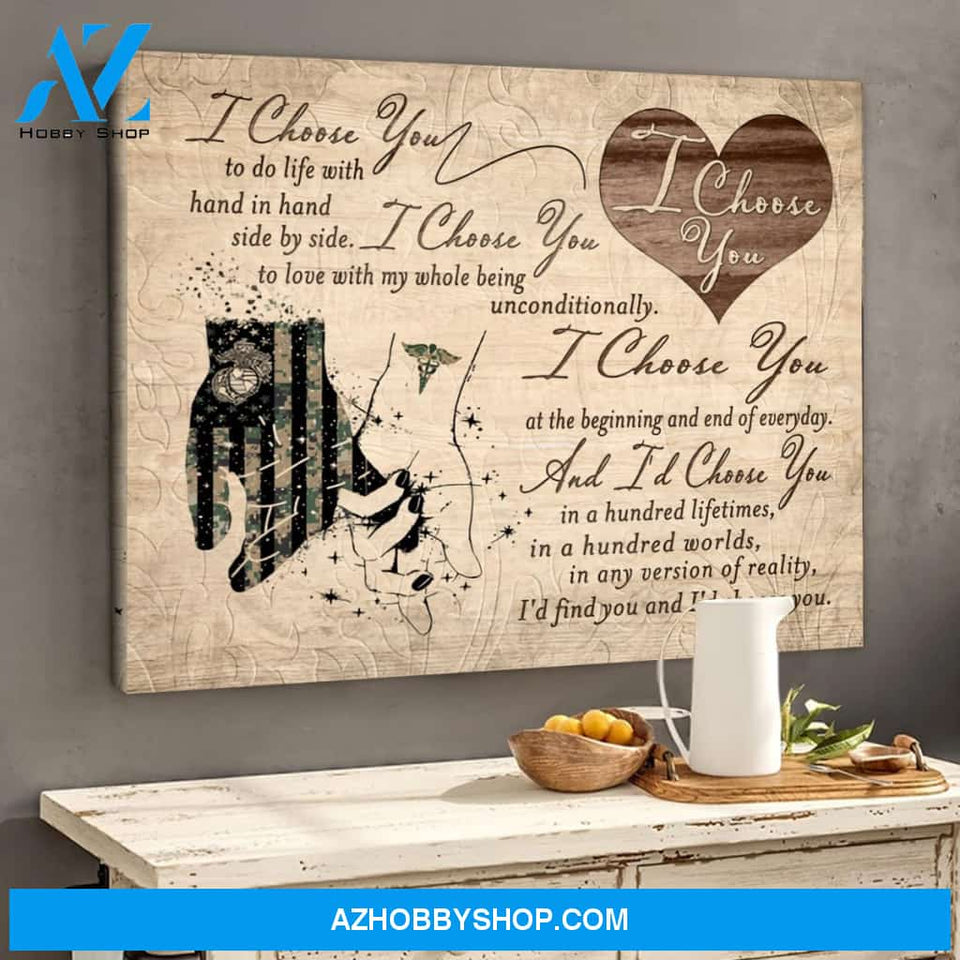 Gift For Her For Him Soldier Love Nurse Couple Canvas