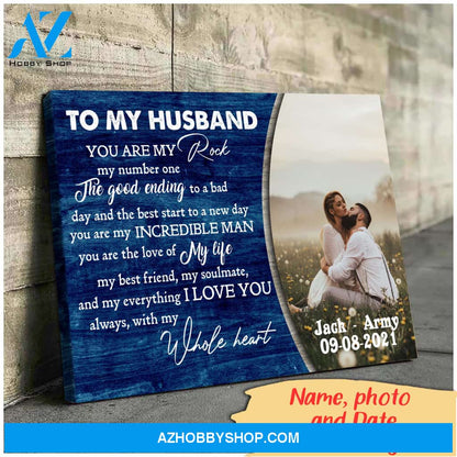 Gift for him - You are my rock - Personalized Canvas