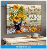 Gift For Hippie So Very Thankful Hummingbird And Sunflower Morning Captions Wall Art Canvas Sunflower Canvas Lh