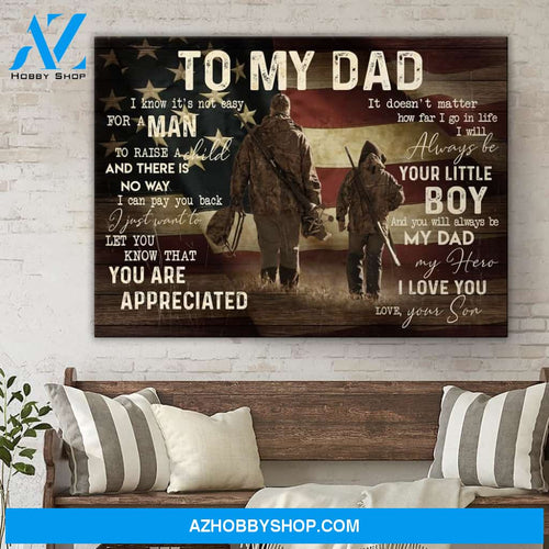 Gift for Hunting Dad From Son Always Be Your Little boy Canvas