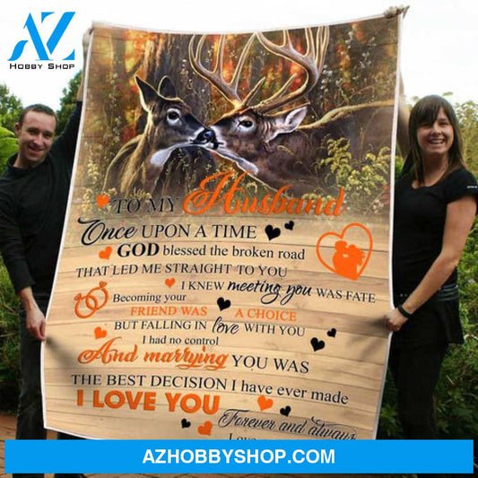 Gift For Husband Blanket, To My Husband I Love You Forever And Always Fleece Blanket