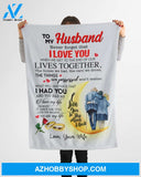 Gift For Husband Blanket, To My Husband I Love You To The Moon And Back - Love From Wife, Birthday Gift Home Decor Bedding Couch Sofa Soft
