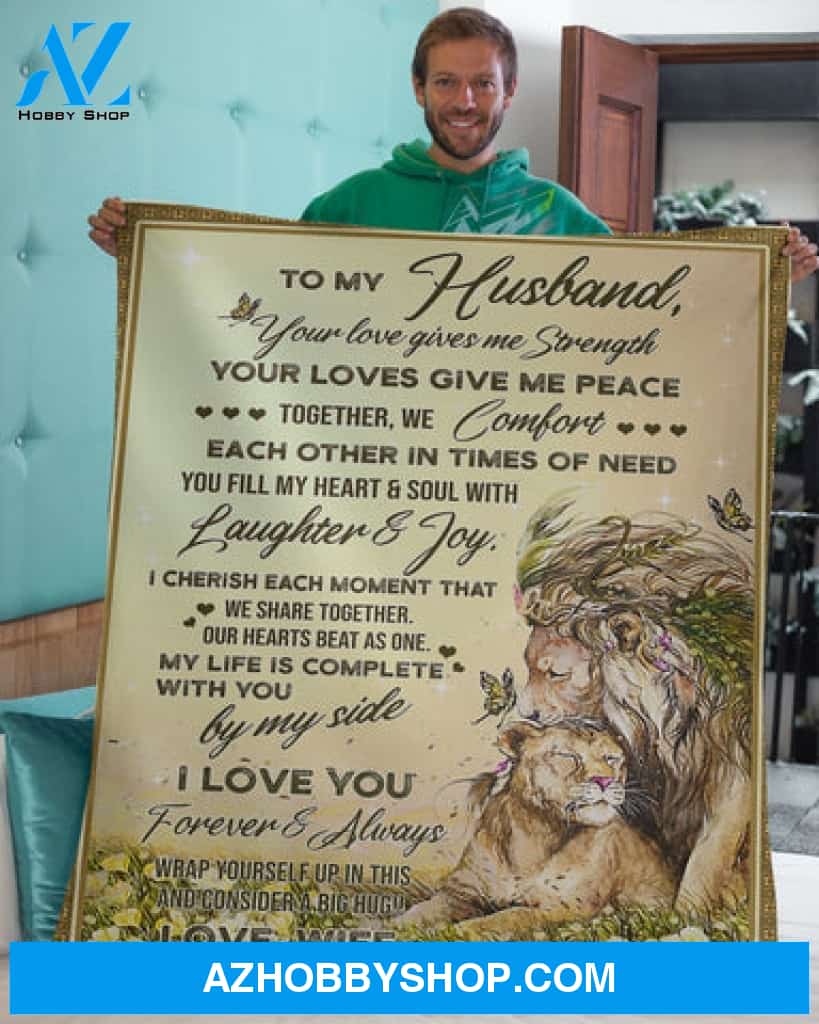 Gift For Husband Blanket, To My Husband Love You Forever Lion