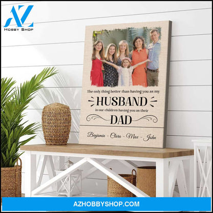 Gift for husband dad - Personalized Canvas