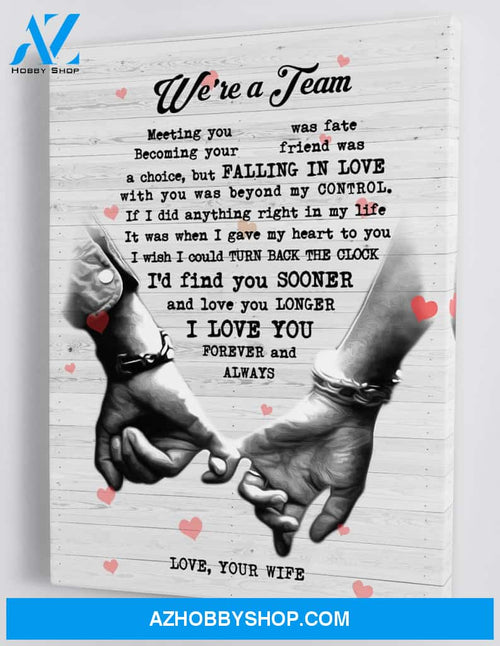 Gift for Husband from Wife - Pinky Promise - We're a Team - Framed Canvas Gift WH015