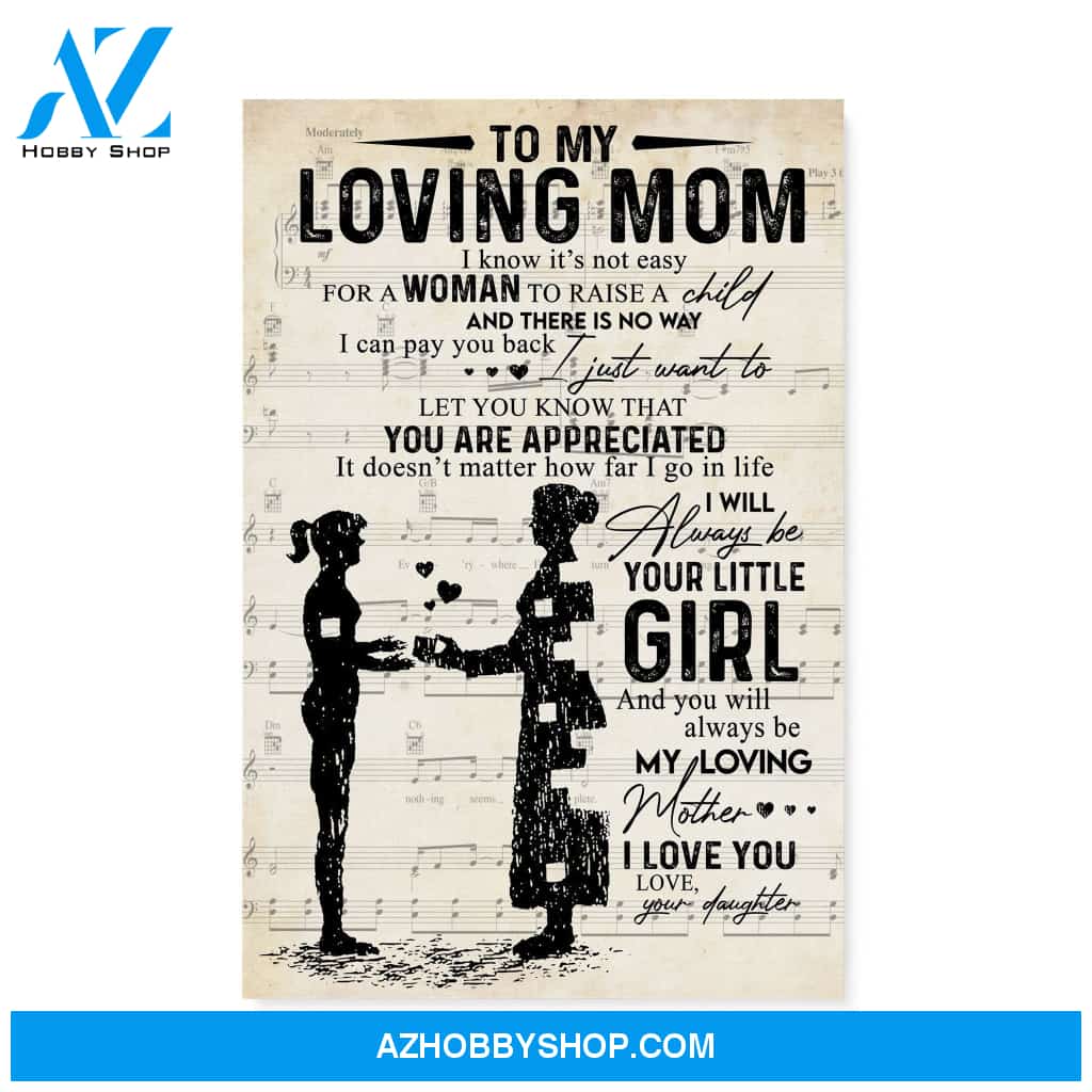 Gift for Mom from daughter Mom and daughter gift Sheet Music Canvas