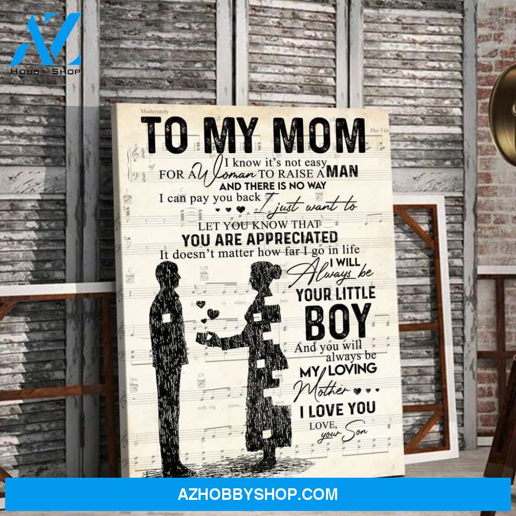 Gift for Mom from Son Mom and Son gift Sheet Music Canvas
