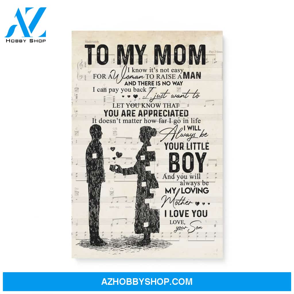 Gift for Mom from Son Mom and Son gift Sheet Music Canvas