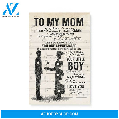 Gift for Mom from Son Mom and Son gift Sheet Music Canvas