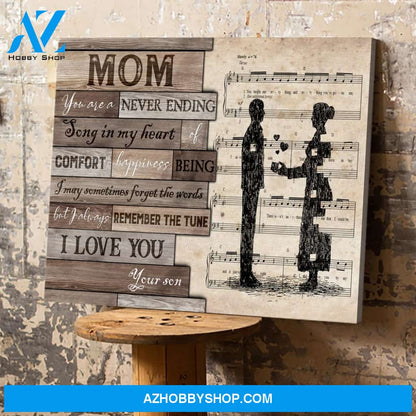 Gift For Mom From Son Song In My Heart Canvas