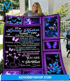 Gift For Mother Blanket, Butterfly To My Loving Mother I Love You To Me You Are The World Love Your Son Fleece Blanket