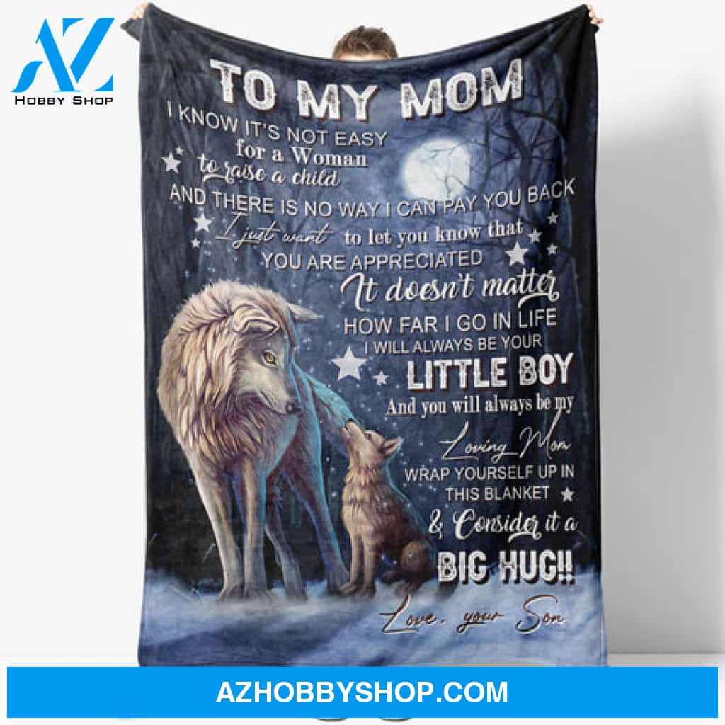Gift For Mother Blanket, How Far I Go In Life Wolf Fleece Blanket