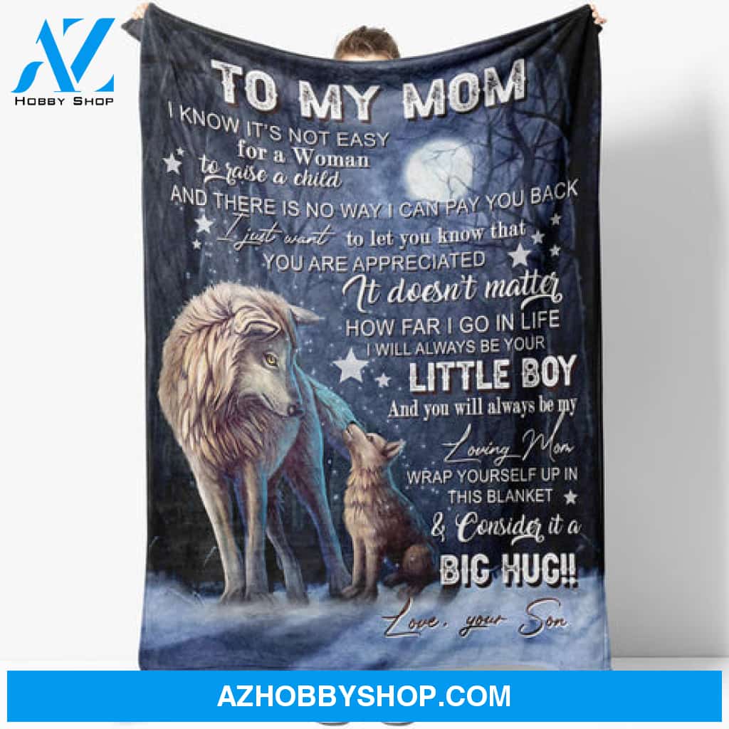 Gift For Mother Blanket, How Far I Go In Life Wolf Fleece Blanket
