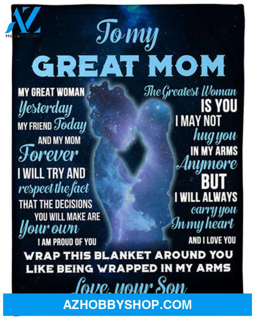 Gift For Mother Blanket, My Great Woman Yesterday Fleece Blanket
