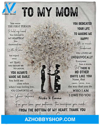Gift For Mother Blanket, Son To Mom You Dedicated Your Life To Making Me Happy Fleece Blanket