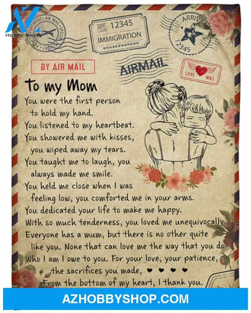 Gift For Mother Blanket, Son To Mom You Were The First Person To Hold My Hand
