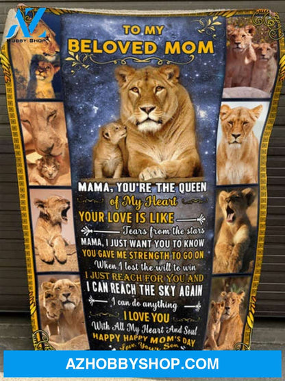 Gift For Mother Blanket, To My Beloved Mom You're The Queen Fleece Blanket