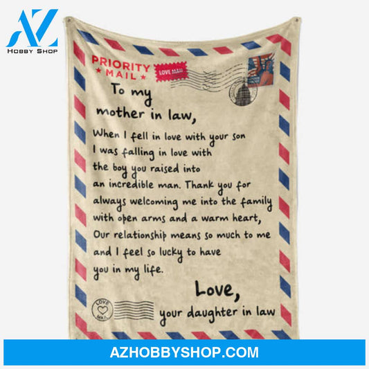 Gift For Mother Blanket, To My Mother In Law When I Fell In Love With Your Son, Fleece Blanket
