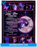 Gift For Mother Blanket, To My Loving Mom From Son I Love You Butterfly