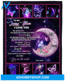 Gift For Mother Blanket, To My Loving Mom From Son I Love You Butterfly