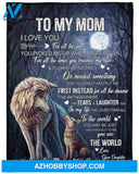 Gift For Mother Blanket, To My Mom From Daughter I Love You Wolf Fleece Blanket