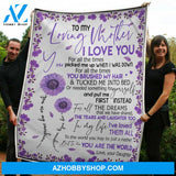 Gift For Mother Blanket, To My Mom Purple Sunflower You Are The World Gift From Daughter