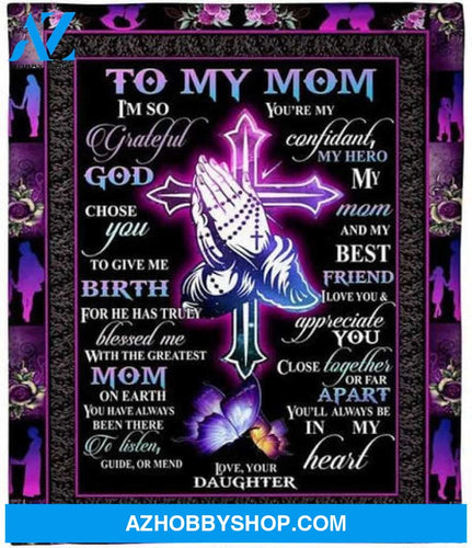 Gift For Mother Blanket, To My Mom You Are My Confidant My Hero My Mom Purple Butterfly And Cross - Love From Daughter