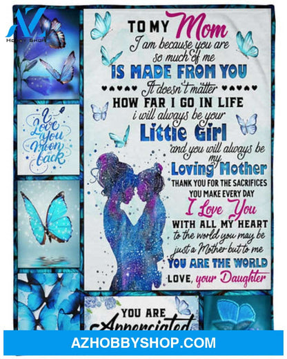 Gift For Mother Blanket, To My Mom You Are The World Fleece Blanket