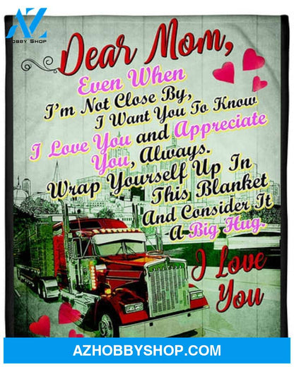 Gift For Mother Blanket, Trucker's Mom Premium Fleece Blanket