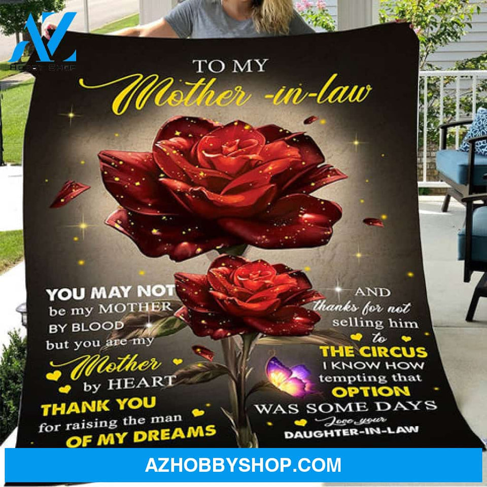 Gift For Mother-in-law Blanket, Rose To My Mom You Are Mother By Heart - Love From Daughter-in-law