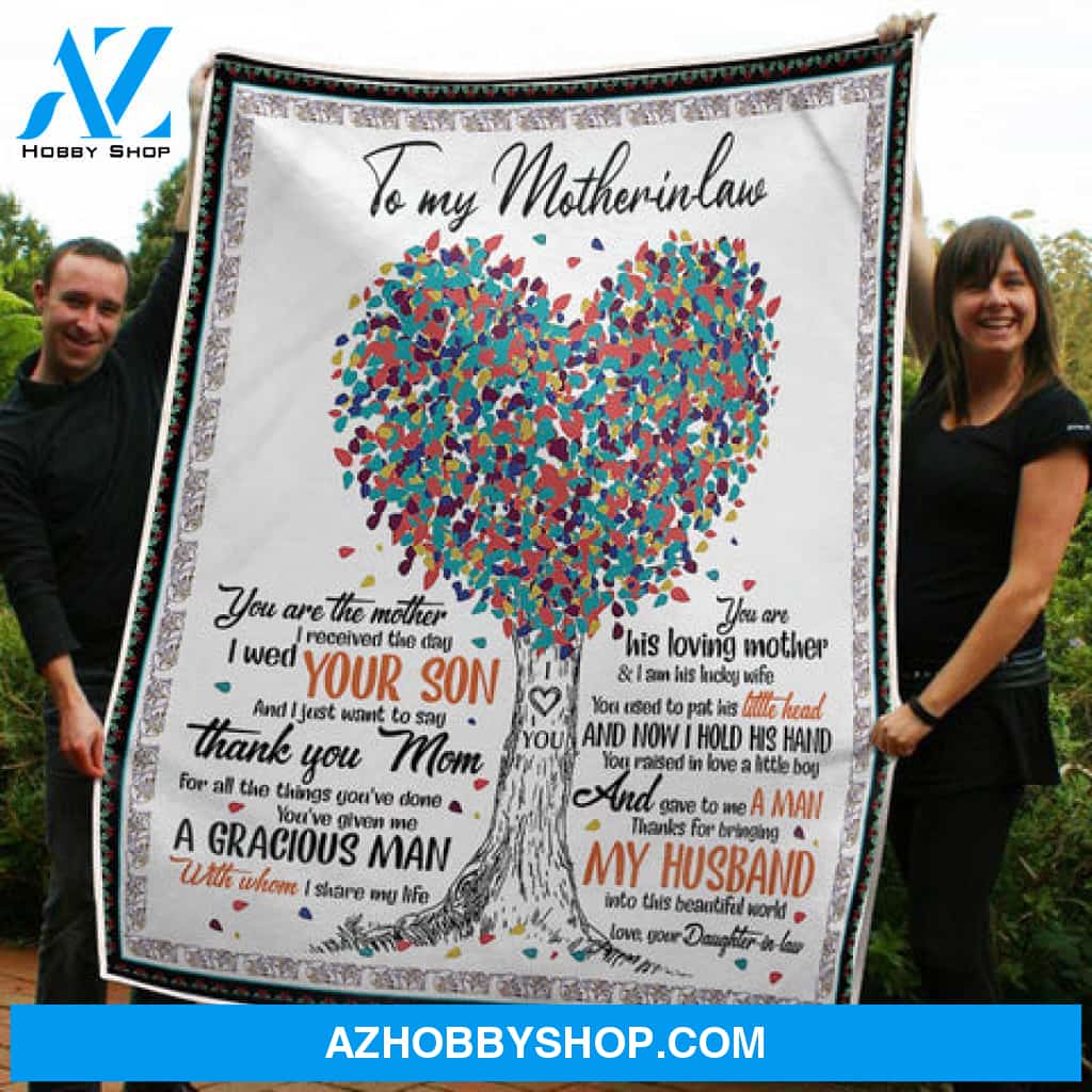 Gift For Mother In Law Blanket,To My Mother In Law Tree Of Life Thank You Mom Gift From Daughter In Law Blanket
