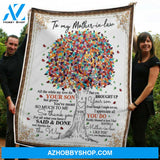 Gift For Mother In Law Blanket, To My Mother In Law Tree Of Life You've Meant So Much To Me Gift From Daughter In Law Fleece Blanket