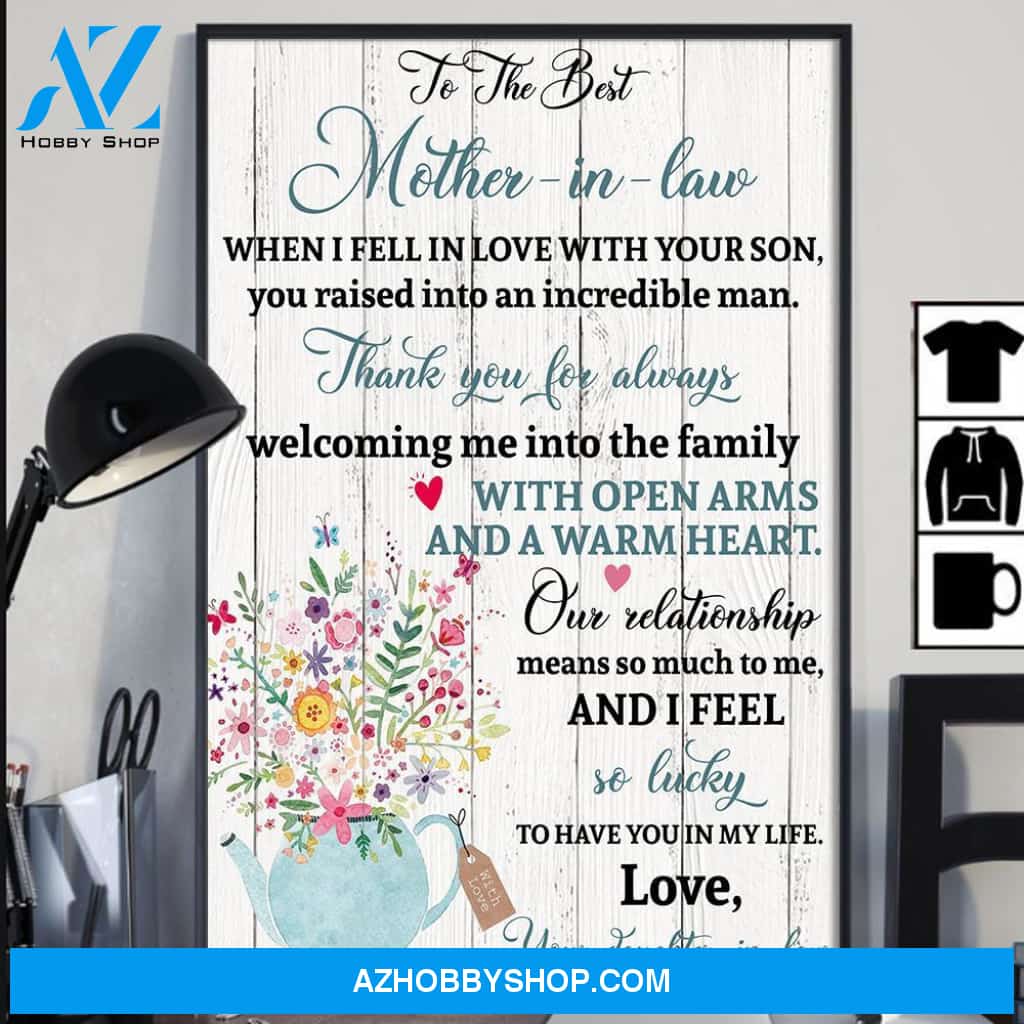 Gift For Mother-in-law Thank You For Always Welcoming Me Into The Family Vertical Poster