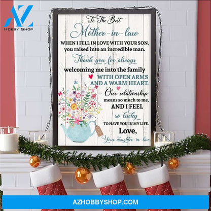 Gift For Mother-in-law Thank You For Always Welcoming Me Into The Family Vertical Poster