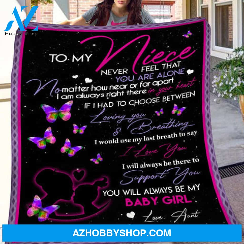 Gift For Niece Blanket, To My Niece Never Feel You Are Alone Love Aunt Hippie Blanket